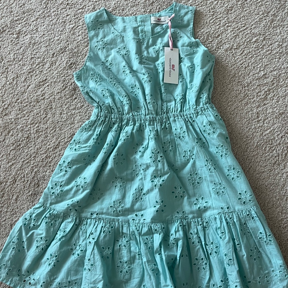 Vineyard Vines Aqua Eyelet Dress for Kids